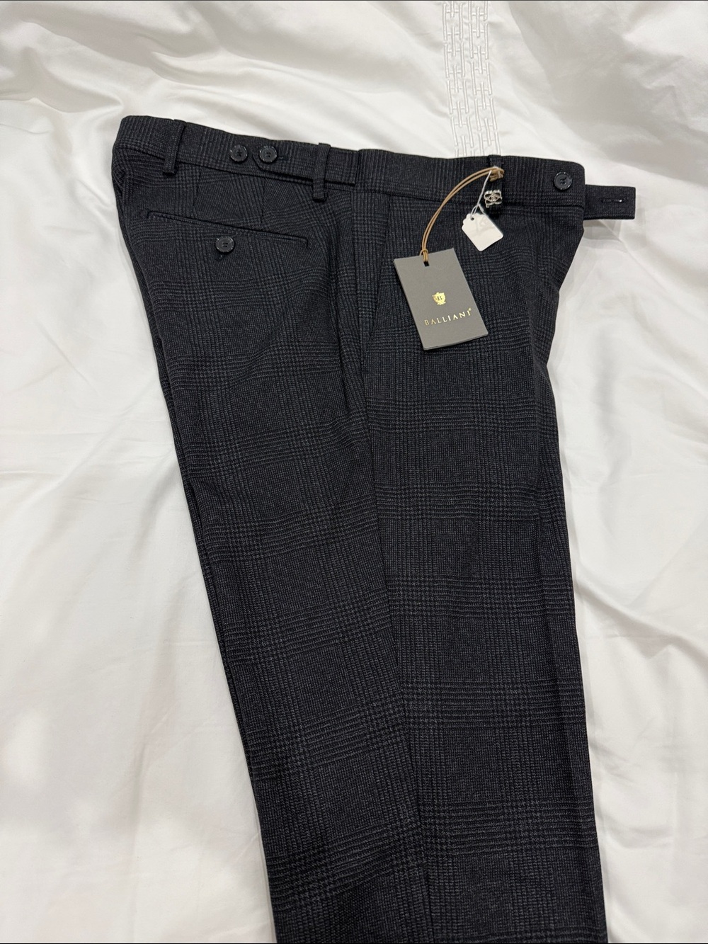 Men's Black Glen Plaid Chinos